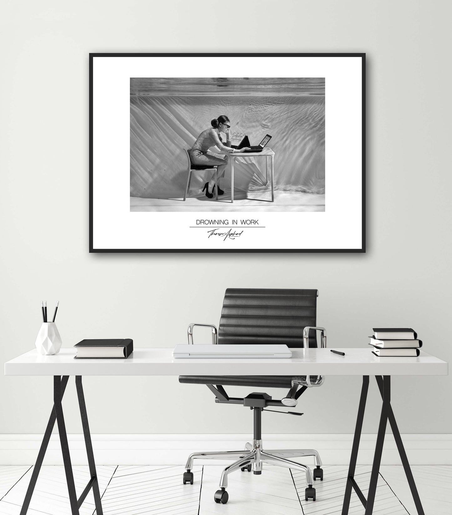 Art Poster 50x70 - DROWNING IN WORK