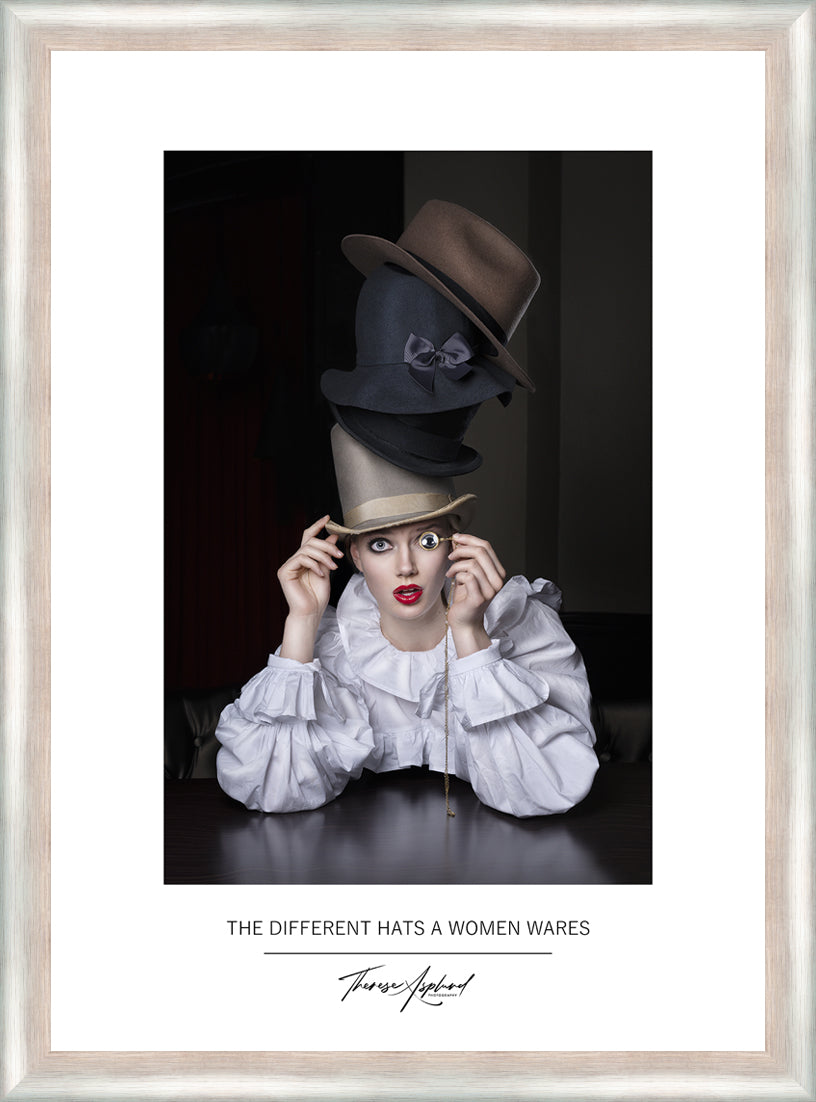 Art Poster 50x70 - THE DIFFERENT HATS A WOMEN WARES
